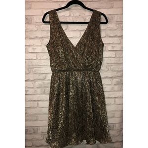 *NWT Banana Republic gold shimmer Dress